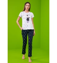 Pjs 23102 Kadın Yıldız Desenli Pijama Takım