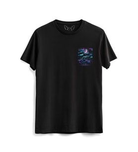 Space Dijital Baskılı  Siyah Tshirt
