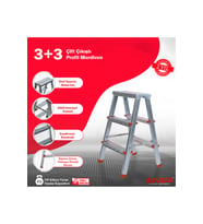 ASVERA 3+3 ÇİFT ÇIKIŞLI PROFİL MERDİVEN (Gri)