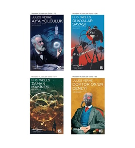Doktor Ox'un Deneyi + Zaman Makinesi Bir Buluş + Ay'a Yolculuk + Dünyalar Savaşı- 4 Kitap Set