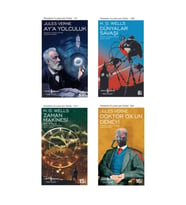 Doktor Ox'un Deneyi + Zaman Makinesi Bir Buluş + Ay'a Yolculuk + Dünyalar Savaşı- 4 Kitap Set