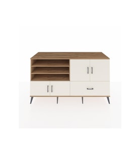 Kronos Konsol 5 Raflı Tek Çekmeceli 4 Kapaklı 176x59x99 Çam-Aytaşı