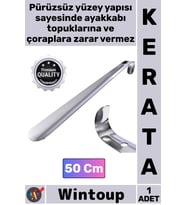 #Kerata Metal Paslanmaz Sağlam Uzun Lüks Ergonomik Çelik Krom Kaplama Ayakkabı Çekeceği Kerata 50 Cm