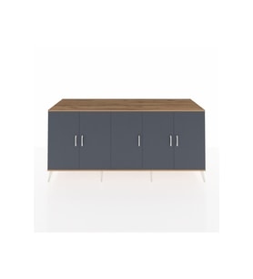 Kronos Konsol 3 Raflı 5 Kapaklı 220x59x99 Çam-Antrasit/Çam