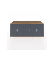 Kronos Konsol 3 Raflı 5 Kapaklı 220x59x99 Çam-Antrasit/Çam