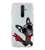 PrintiFy Xiaomi Redmi Note 8 Pro ile Uyumlu Köpek 2 Kamera Korumalı Şeffaf Kılıf