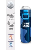 Coral High 500 ml Lacivert Mavi Desenli  - Erkek Çocuk Paslanmaz Çelik Okul Termosu/Suluk/Matara