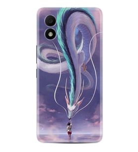TCL 303 Kılıf Silikon Desen Özel Seri Kız ve Ejderha 1742