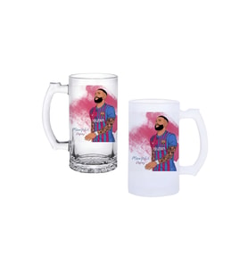 Ghostbastır Design Memphis Depay Kulplu Bira Bardağı Buzlu veya Şeffaf Seçenekli 0156