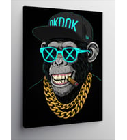 Kanvas Tablo Cool Goril ve Neon Aksesuarlar