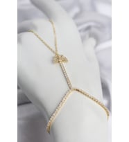 Gold Renk Pirinç Zirkon Taşlı Model Şahmeran TJ-SN769