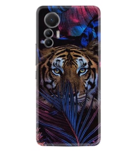 Xiaomi 12 Lite Kılıf Resimli Desenli Baskılı Silikon Flowers Tiger 1319