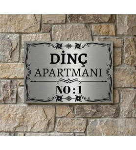 Kişiye Özel Metal Kapı Levhası – Apartman Kapı Tabelası 20x30 cm – İsimli Bina Kapı Levhası