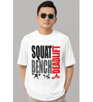 Tasarım Squat Bench Deadlift Fitness Bodybuilding Gym Sporcu Baskılı Unisex Oversize Tişört