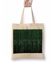 The Matrix Kod Yağmuru Bez Çanta Uzun Saplı