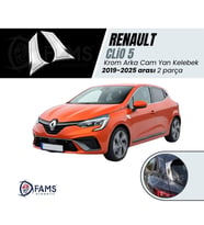 Renault Clio 5 Krom Arka Cam Yan Kelebek 2019-2025 arası 2 Parça P. Çelik