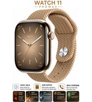 Watch HK11 PRO MAX Kahve Akıllı Saat Sesli Görüşme Yapay Zeka Destekli iPhone Android Uyumlu 8-9-10