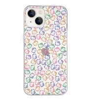 Apple iPhone 13 Uyumlu Kapak Hello Kitty Tasarımlı Şeffaf Silikon Kılıf