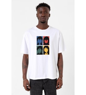 Erased Anime All Main Character Minimal Colorful Art Beyaz Erkek Oversize Tshirt