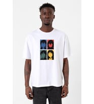 Erased Anime All Main Character Minimal Colorful Art Beyaz Erkek Oversize Tshirt