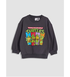 LCW baby Antrasit Ninja Turtles Erkek Çocuk Kalın Sweatshirt