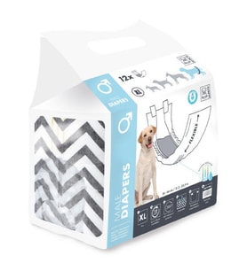 M-Pets Diapers Erkek Köpekler İçin Külot (XL) 12'li