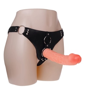 Lilitu Shop 19,8 ve 15 cm Belden Bağlamalı İçi Dolu Çift Strapon Penis