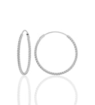 Gümüş 26 mm sık burgu halka küpe SGTL12754RODAJ