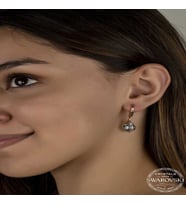 S-warovski Crystal Taşlı Gümüş Yeşil Taşlı Damla Sallantılı Kadın Küpe