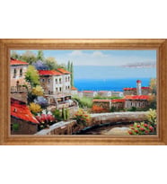 EV İŞYERİ OFİS İÇİN ALTIN ÇERÇEVELİ PASPARTULU TABLO VB663