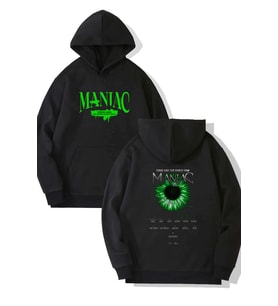 Stray Kids Green Maniac Ön-Arka Baskılı Kapşonlu Sweatshirt