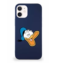 Apple iPhone 12 Mini Soft Premier Kapak Donald Duck-E Tasarımlı Silikon Kılıf - Lacivert (Şeffaf)