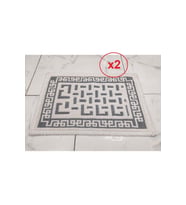 2 ADET Pamuklu Bukle Lüks Kilim (40x60)-Luma Kreme Gri