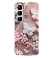 Infinix Hot 60 Kılıf Boutique Baskılı Resimli Pembe Kelebekler Pcode -088