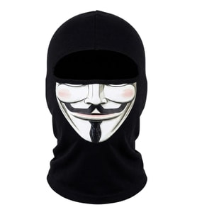 Wak Unisex Anonymous Baskılı Balaklava 1 Adet Tek Beden Viskoz Kask İçi Motosiklet Maskesi
