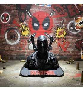 Riva Self Deadpool Karakter Biblo - 3D Yazıcı Üretimi Siyah Dekoratif Figür (Beyaz - Siyah - Kırmızı)