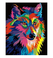 Renkli Kurt Sayılarla Boyama Seti Canvas Kasnaklı 40 x 50 cm