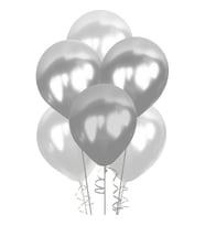 12" Metalik Balon 8 Adet - Gümüş / Silver (Gri)