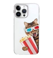 PrintiFy Apple  iPhone 14 Pro Max ile Uyumlu 1mm Slim Fit Kedi 1 050b Baskılı Şeffaf  Kılıf