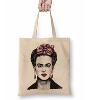 Frida Kahlo 01 Bez Çanta Uzun Saplı