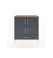 Arges Şifonyer 4 Raflı Tek Çekmeceli 4 Kapaklı 88x30x96 Çam-Antrasit