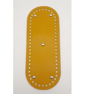 Angel Çanta Aksesuar Suni Deri Hardal Renk 30X12 cm Oval Çanta Tabanı (Gümüş Aparatlı)