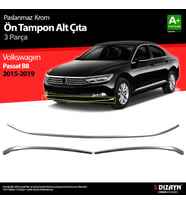 VW Passat B8 Krom Ön Tampon Alt Çıtası 3 Parça 2015-2019