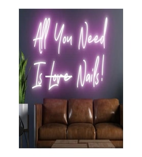 All You Need Is Love Nails! Yazılı Neon Tabela