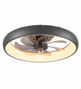 Antrasit Ø50cm LED Fanlı 3000K Sarı Işık Modern Plafonyer Avize