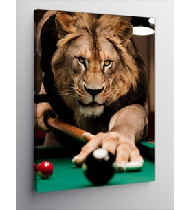 Kanvas Tablo Bilardo Oynayan Aslan