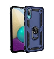 Samsung Galaxy A02 Kılıf Sofya Yüzüklü Silikon Kapak - Lacivert