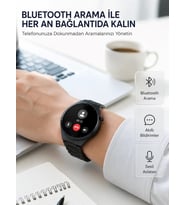 Akıllı Saat Android ve iOS Uyumlu Bluetooth Arama, AMOLED HD Ekran ve 3'lü Kordon Seti