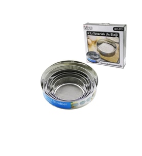 RAUND STRAİNER 6PCS METAL UN ELEK SETİ 15-17.5-19-20.5-24-27CM (5343)