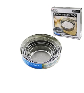 RAUND STRAİNER 6PCS METAL UN ELEK SETİ 15-17.5-19-20.5-24-27CM (5343)